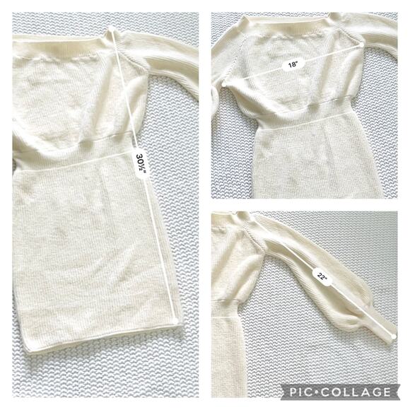 Line & Dot Off-Shoulder Knit Sweater Dress - Small - Picture 10 of 11